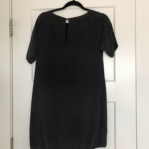 Black silk everlane dress xs